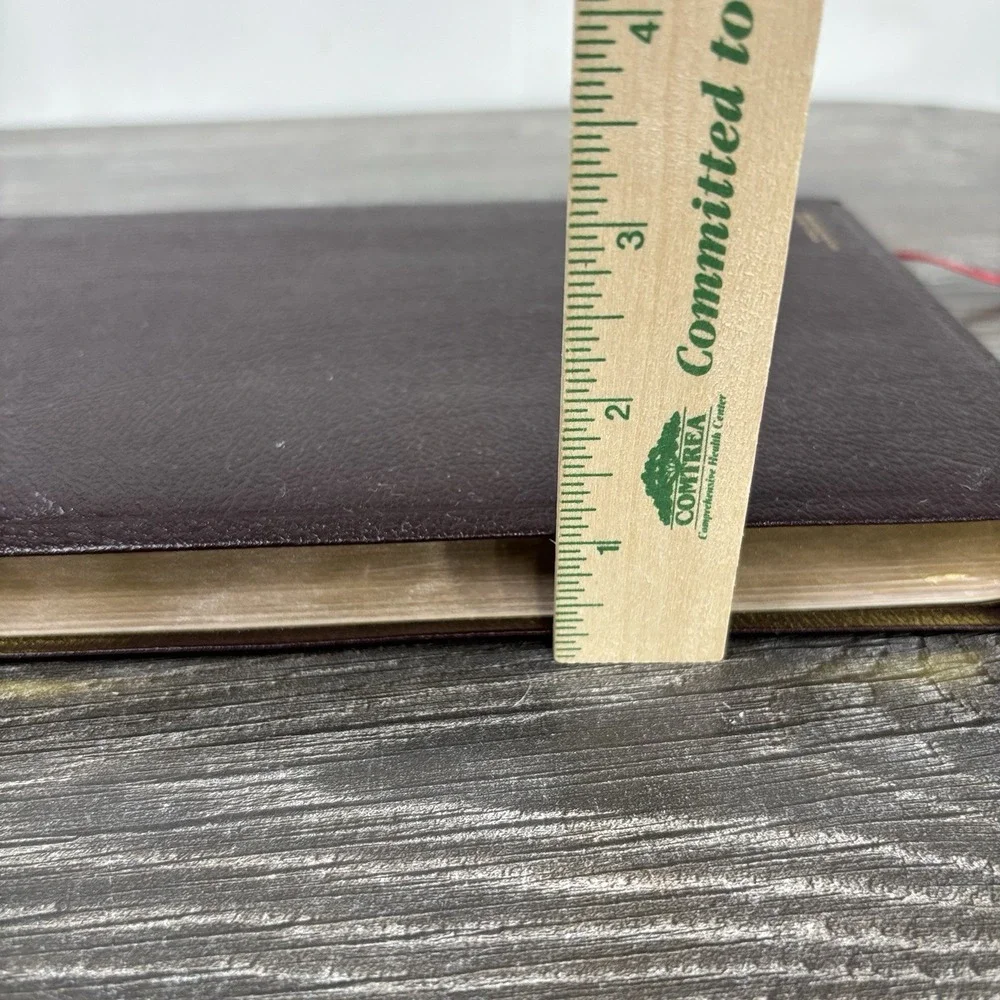 Updated NASB Bonded Brown Leather Large Print Thinline Bible Zondervan 1999